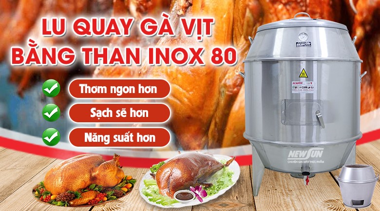 lò quay heo bằng than phi 80