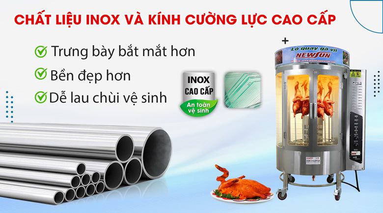 Nên lựa chọn lò có kính cường lực cao cấp và chất liệu inox bền bỉ