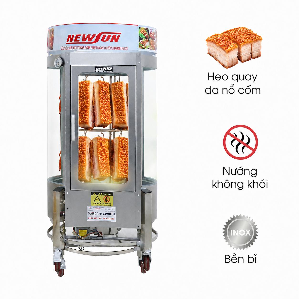 Lò quay heo 680 bằng than (Xoay)