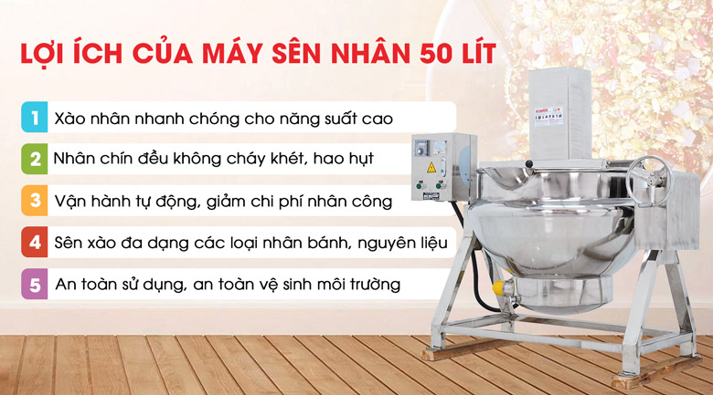 Lợi ích của nồi sên nhân 50 lít trong sản xuất