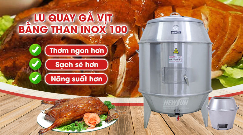 Lò quay gà vịt inox phi 100cm NEWSUN