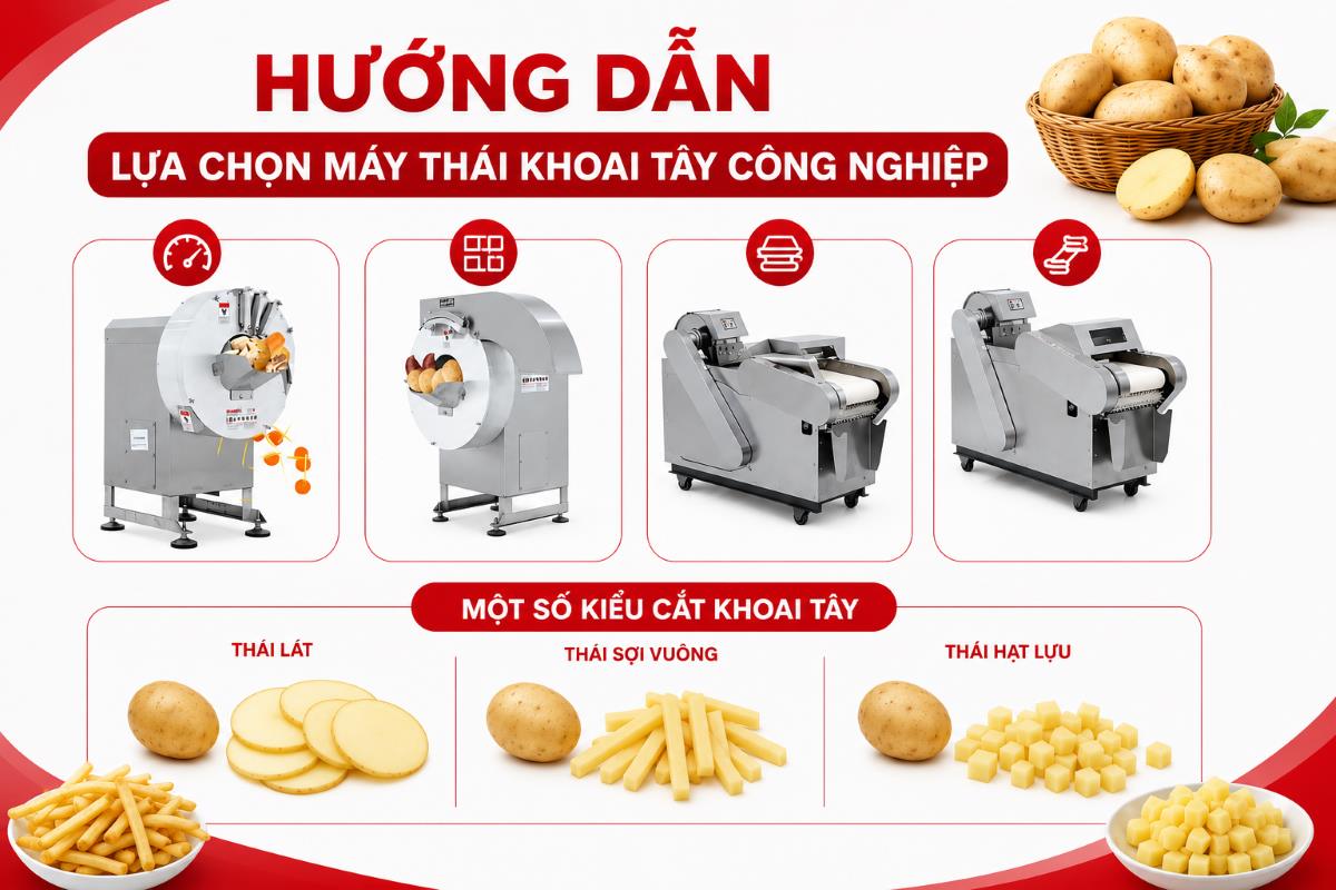 Hướng dẫn lựa chọn máy thái khoai tây công nghiệp
