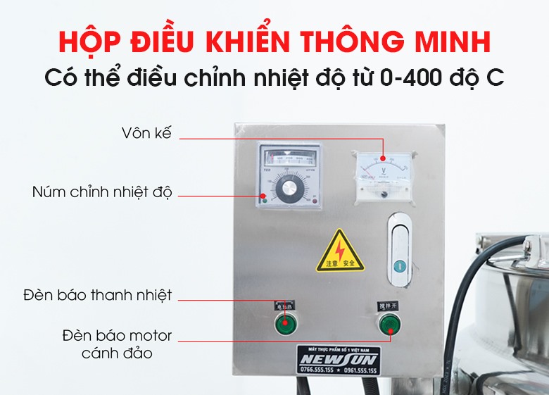 Tủ điều khiển rời, dễ chỉnh nhiệt theo từng nguyên liệu
