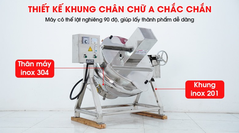 Thiết kế khung chân chắc chắn + lòng chảo sâu, có thể lật nghiêng 90 độ