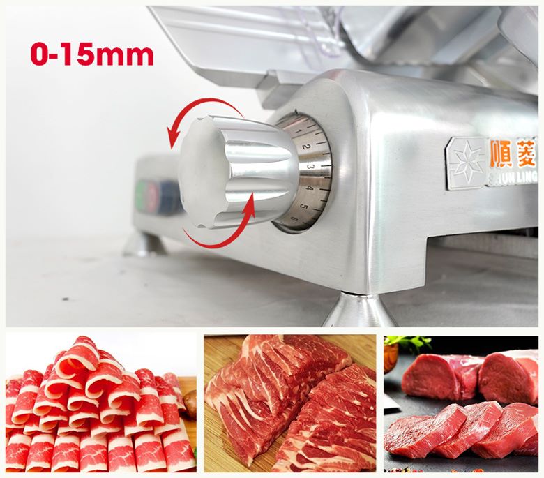 Nhiều dòng máy thái thịt chín cho phép điều chỉnh độ dày lát cắt trực tiếp trên máy