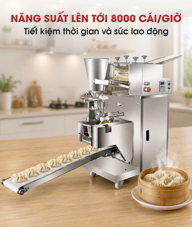 Năng suất cao, giúp tiết kiệm thời gian gói bánh