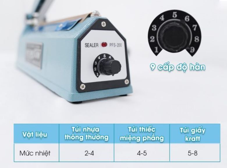 Cả 2 máy đều được trang bị núm điều chỉnh nhiệt với 9 cấp độ