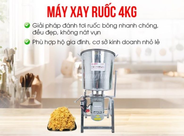 Các xưởng sản xuất chà bông quy mô lớn nên lựa chọn máy công nghiệp có năng suất cao 