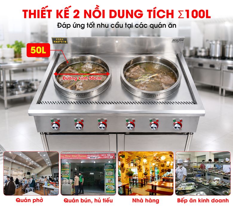 2 nồi dung tích tổng 100 lít