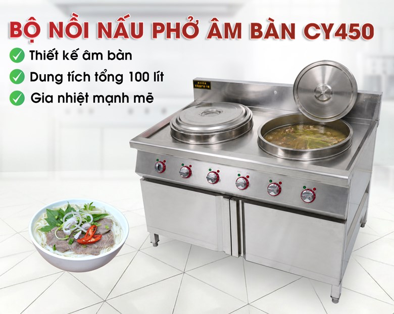 Bộ nồi nấu phở âm bàn CY450 (2 nồi)