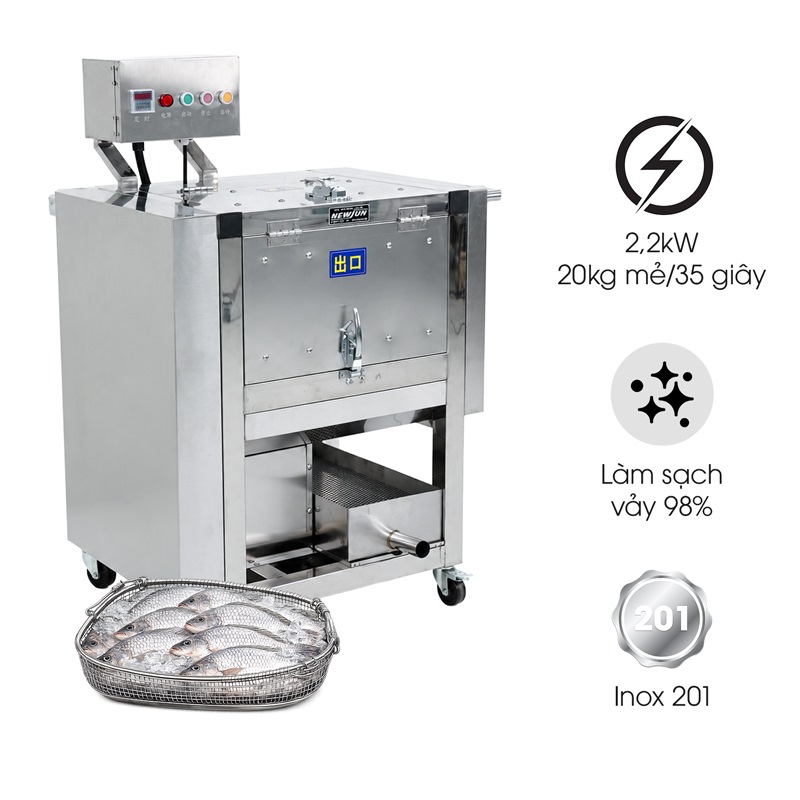 Máy đánh vảy cá lồng ngang MDVC-500N