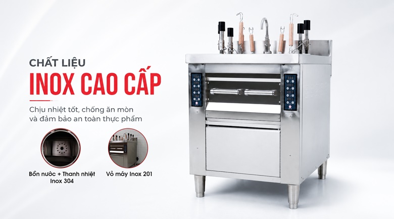 Chất liệu inox cao cấp, thiết kế chắc chắn 