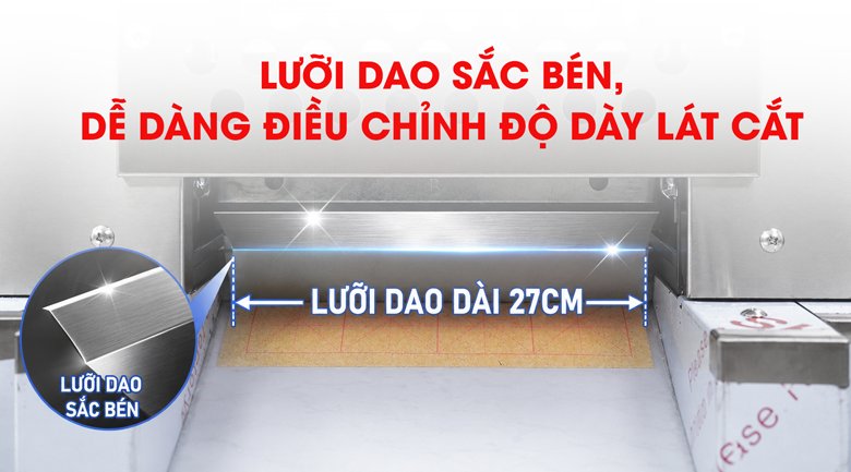 Lưỡi dao sắc bén có độ dài 27cm